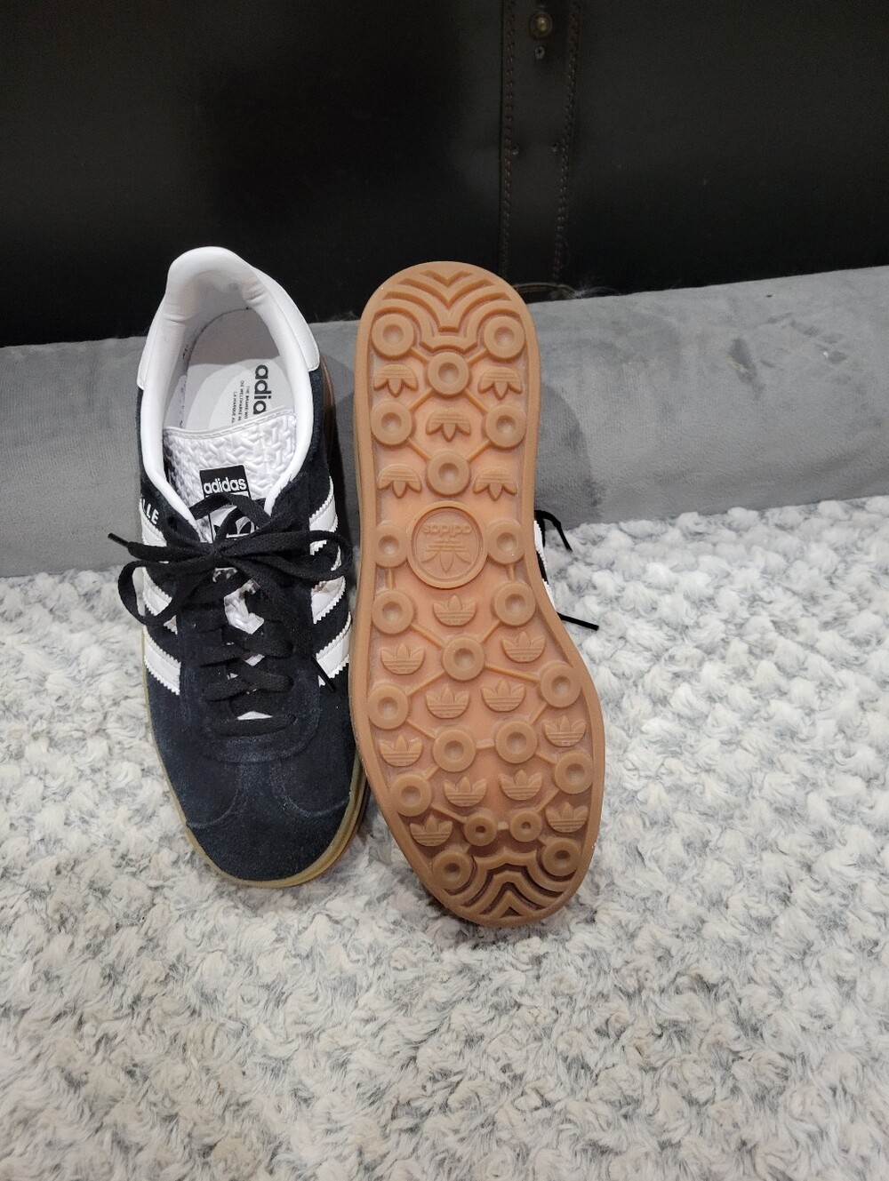 adidas Black and White Suede Classic Sneakers - Picture 3 of 3